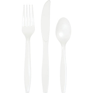 Bulk Pack of 54 White Assorted Cutlery White