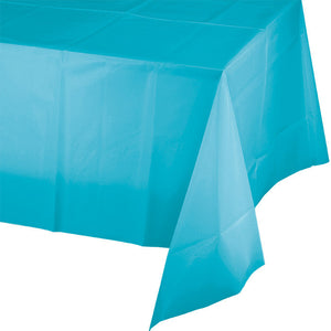 Bulk Pack of 2 Bermuda Blue Tablecover Plastic 54" X 108"