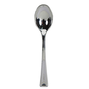 Bulk Pack of 48 Metallic Silver Mini Spoons Boxed