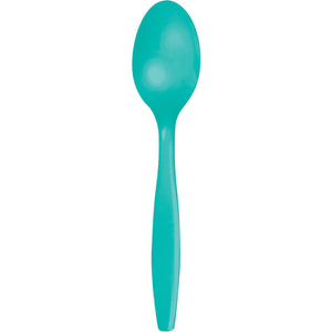 Bulk Pack of 48 Teal Lagoon Plastic Spoons