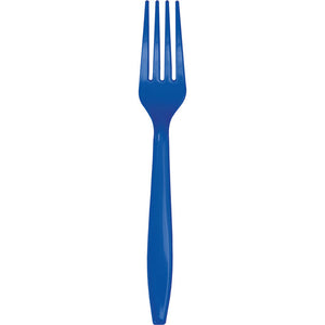 Bulk Pack of 48 Cobalt Blue Plastic Forks