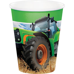 Bulk Pack of 16 Tractor Time Hot/Cold Paper Cups 9 Oz