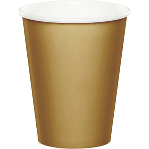 Bulk Pack of 48 Glittering Gold Hot/Cold Paper Cups 9 Oz