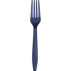 Bulk Pack of 48 Navy Blue Plastic Forks