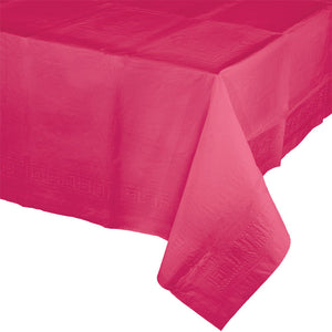 Bulk Pack of 2 Hot Magenta Tablecover 54"X 108" Polylined Tissue