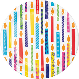 Bulk Pack of 24 Bright Birthday Paper Dessert Plates