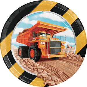 Bulk Pack of 24 Big Dig Construction Paper Dessert Plates