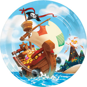 Bulk Pack of 16 Pirate Treasure Paper Plates