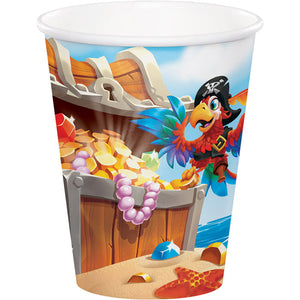 Bulk Pack of 16 Pirate Treasure Hot/Cold Paper Cups 9 Oz