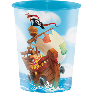 Bulk Pack of 4 Pirate Treasure Plastic Keepsake Cup 16 Oz