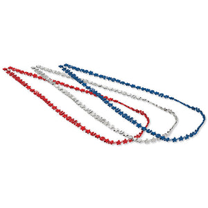 Bulk Pack of 6 Patriotic Letter Necklace, Usa 33"