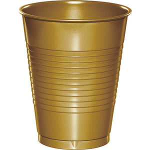 Bulk Pack of 40 Glittering Gold 16 Oz Plastic Cups