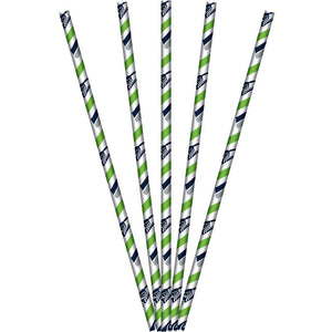 Bulk Pack of 48 Seattle Seahawks Paper Straws