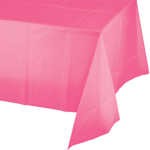 Bulk Pack of 2 Candy Pink Tablecover Plastic 54" X 108"