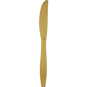 Bulk Pack of 48 Glittering Gold Plastic Knives