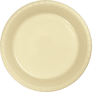 Bulk Pack of 40 Ivory Plastic Dessert Plates