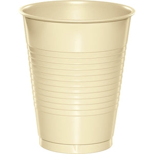 Bulk Pack of 40 Ivory Plastic 16 Oz Cups