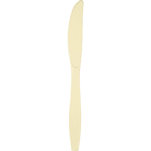 Bulk Pack of 48 Ivory Plastic Knives