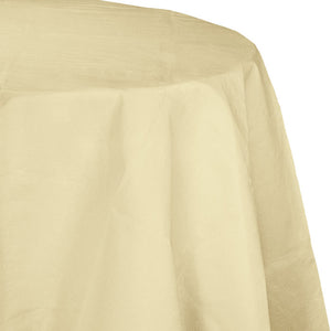 Bulk Pack of 2 Ivory 82" Round Polylined Tissue Tablecover