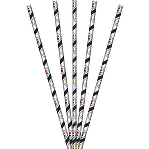 Bulk Pack of 48 Pittsburgh Steelers Paper Straws