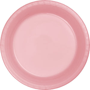 Bulk Pack of 40 Classic Pink Plastic Dessert Plates