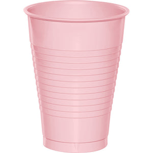 Bulk Pack of 40 Classic Pink 12 Oz Plastic Cups