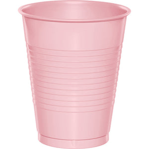 Bulk Pack of 40 Classic Pink Plastic Cups