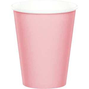 Bulk Pack of 24 Classic Pink Hot/Cold Paper Cups 9 Oz