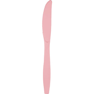 Bulk Pack of 48 Classic Pink Plastic Knives