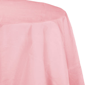 Bulk Pack of 2 Classic Pink 82" Round Polylined Tissue Tablecover