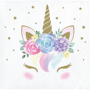 Bulk Pack of 48 Unicorn Baby Shower Beverage Napkins