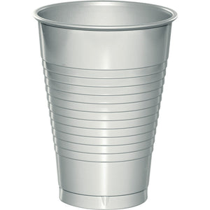 Bulk Pack of 40 Shimmering Silver 12 Oz Plastic Cups