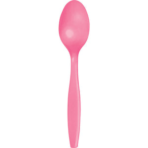 Bulk Pack of 48 Candy Pink Plastic Spoons