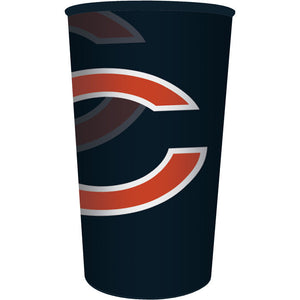 Bulk Pack of 4 Chicago Bears 22 Oz Plastic Cup