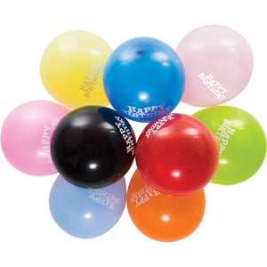 Bulk Pack of 30 Balloons, 12" Asst Happy Birthday