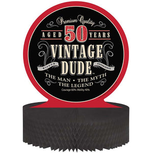 Bulk Pack of 2 Vintage Dude 50th Birthday Centerpiece