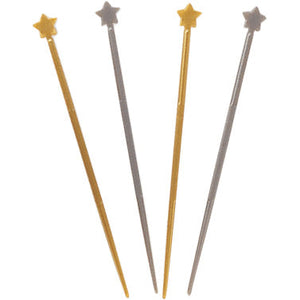 Bulk Pack of 400 Gold & Silver Star Picks