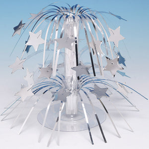 Bulk Pack of 2 Silver Foil Cascading Centerpiece