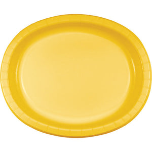 Bulk Pack of 16 School Bus Yellow Oval Platter 10" X 12"