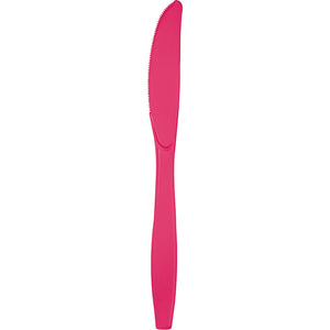 Bulk Pack of 48 Hot Magenta Pink Plastic Knives