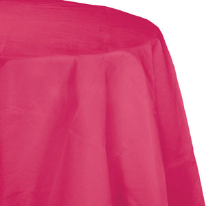 Bulk Pack of 2 Hot Magenta 82" Round Polylined Tissue Tablecover