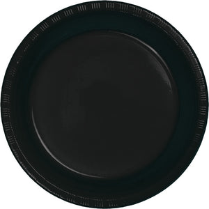 Bulk Pack of 40 Black Plastic Dessert Plates