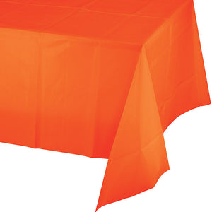 Bulk Pack of 3 Sunkissed Orange Plastic Tablecover 54" X 108"