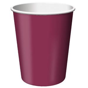 Bulk Pack of 48 Burgundy Hot/Cold Paper Cups 9 Oz