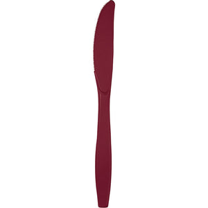 Bulk Pack of 48 Burgundy Red Plastic Knives