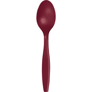 Bulk Pack of 48 Burgundy Red Plastic Spoons