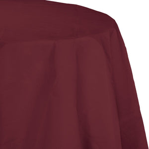 Bulk Pack of 2 Burgundy 82" Round Polylined Tissue Tablecover