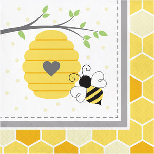 Bulk Pack of 32 Bumblebee Baby Napkins