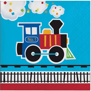 Bulk Pack of 48 All Aboard Train Beverage Napkins