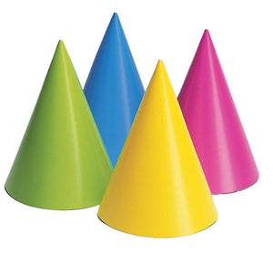 Bulk Pack of 24 Neon Party Hats